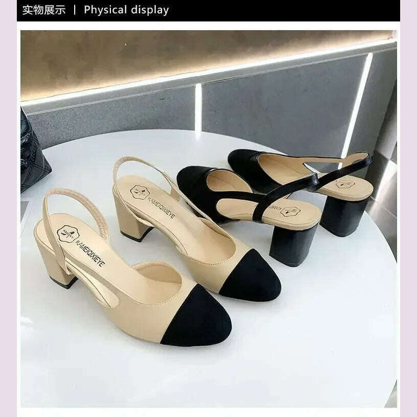 Fashion Women Shoes Woman Dress Shoes Mid Heel Square Head Wedding Party Sandals Casual Shoes