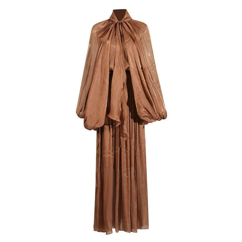 Fashionable Slim Fit Batwing Sleeve Dress Summer New Design Cross-Border Long Skirt with Belt Stylish Dress for Women