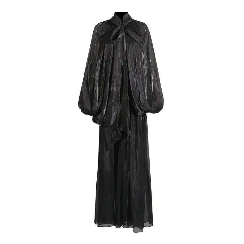 Fashionable Slim Fit Batwing Sleeve Dress Summer New Design Cross-Border Long Skirt with Belt Stylish Dress for Women