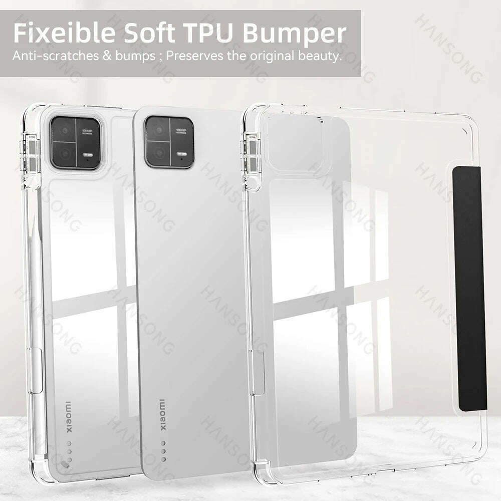 For Mi Pad Case for Xiaomi Mi Pad 5 & 5 Pro 11 inch HD Transparent Case for Mi Pad 6 & 6 Pro 11 inch with Awake / Sleep Cover