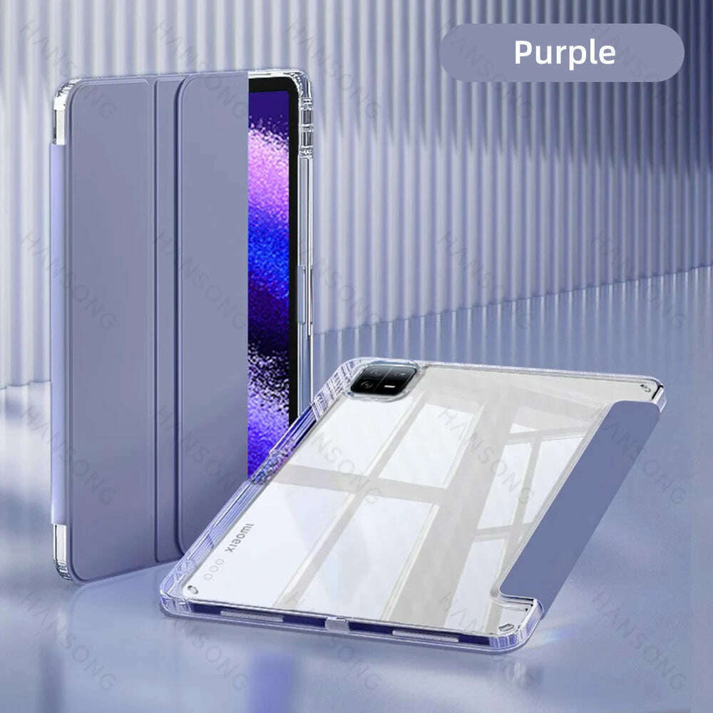 For Mi Pad Case for Xiaomi Mi Pad 5 & 5 Pro 11 inch HD Transparent Case for Mi Pad 6 & 6 Pro 11 inch with Awake / Sleep Cover