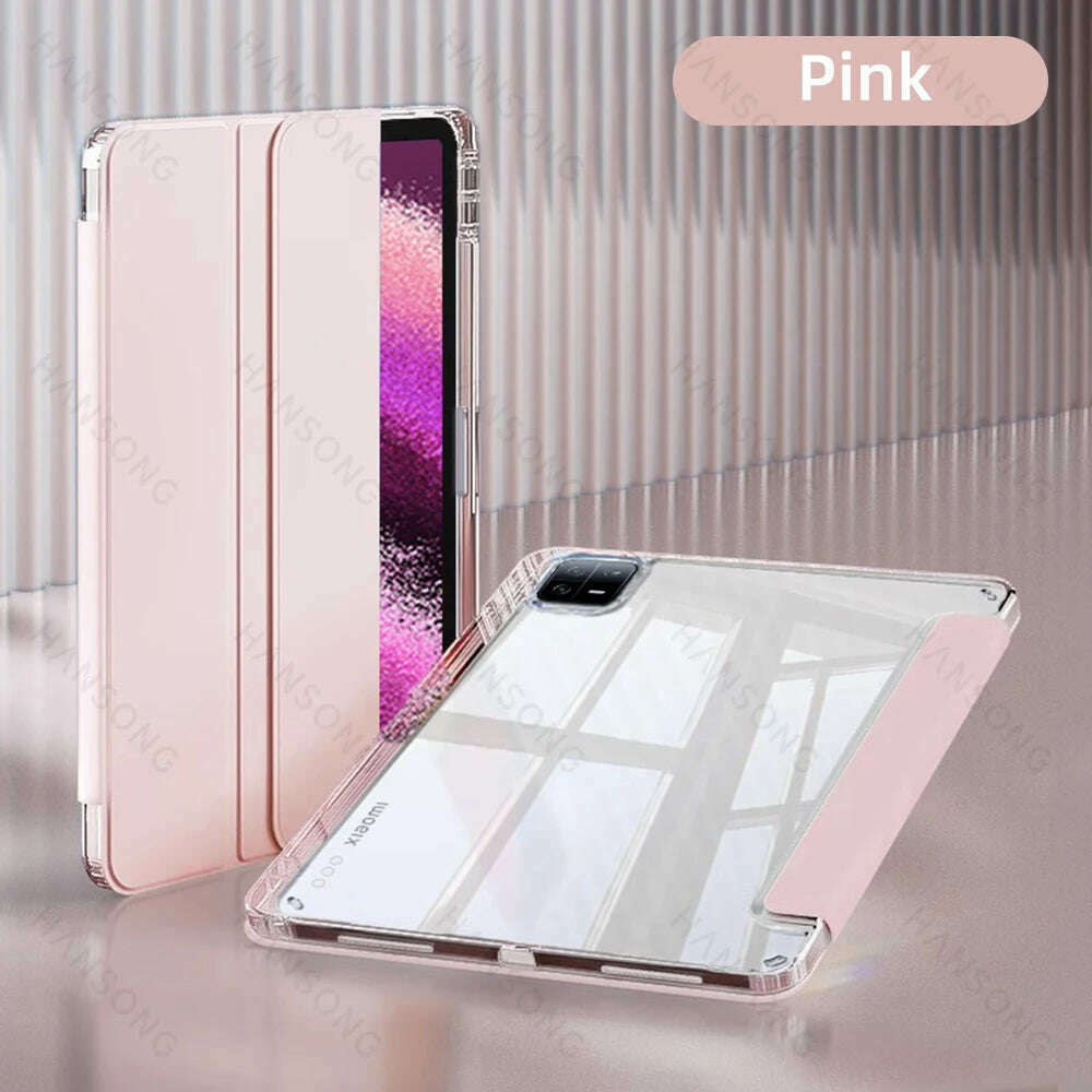 For Mi Pad Case for Xiaomi Mi Pad 5 & 5 Pro 11 inch HD Transparent Case for Mi Pad 6 & 6 Pro 11 inch with Awake / Sleep Cover