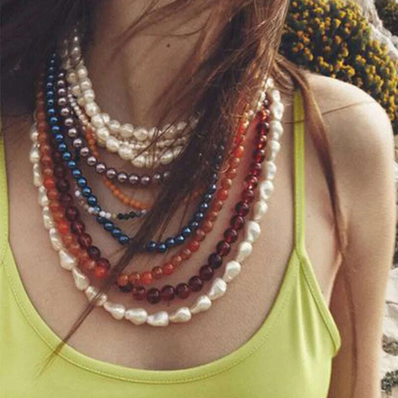 Girlgo-Multilayer Pearl Necklace, Luxury Jewelry Sets, Sweater Chain, Your Beauty in Various Occasions, Trendy