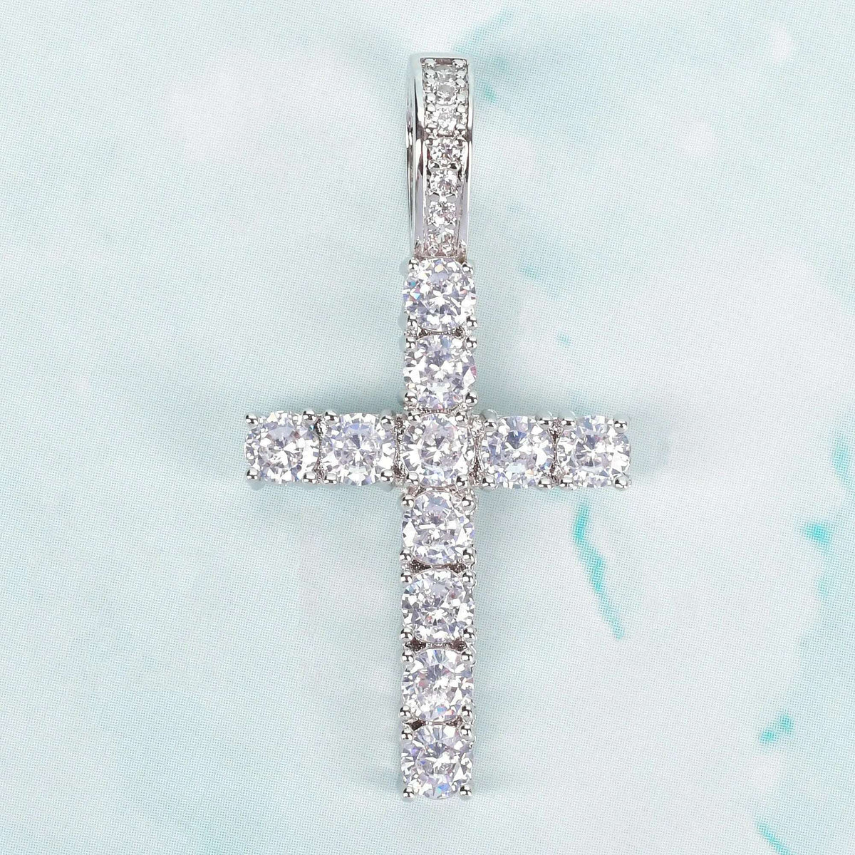 Gold Color Zircon Cross Pendant For Men Women Plated Hip Hop Rock Street Iced CZ Necklace Jewelry