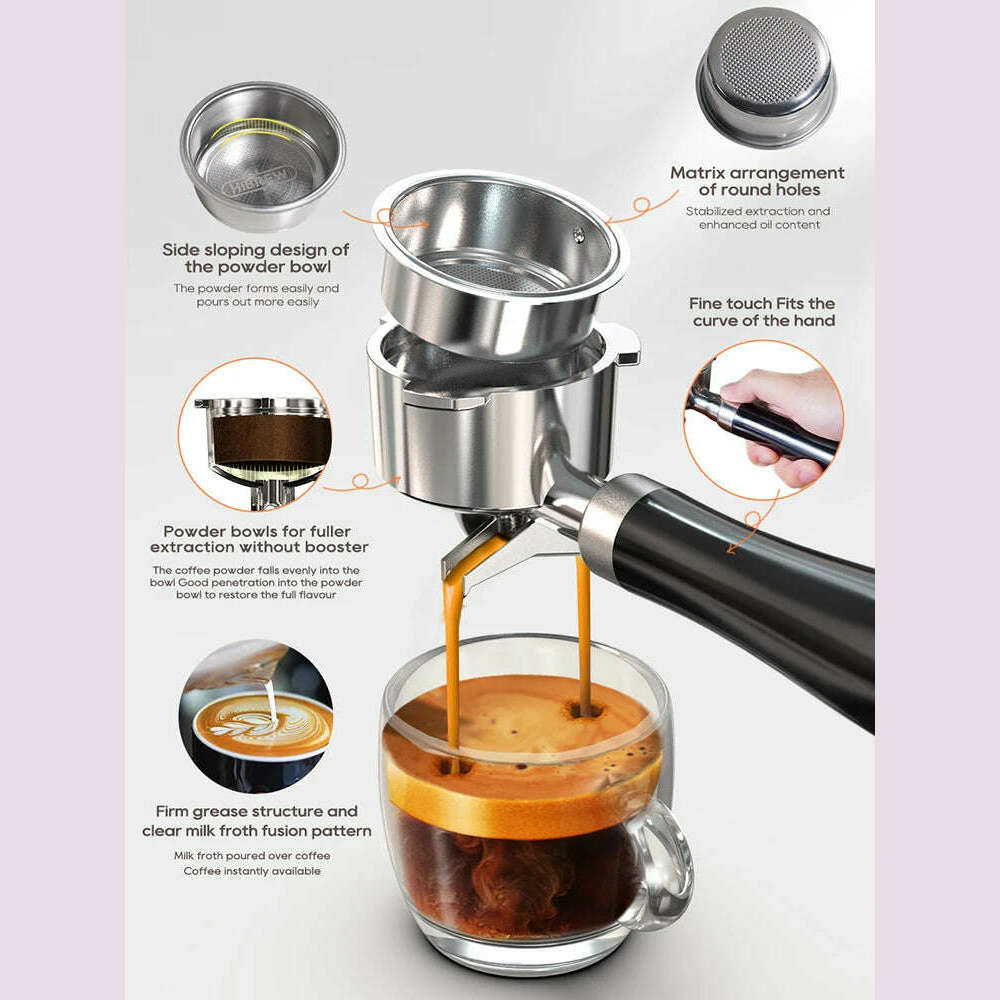 HiBREW 20Bar Semi Automatic Espresso Coffee Machine Temperature Adjustable Cold/Hot Super Slim Coffee Maker Cappuccino H10B