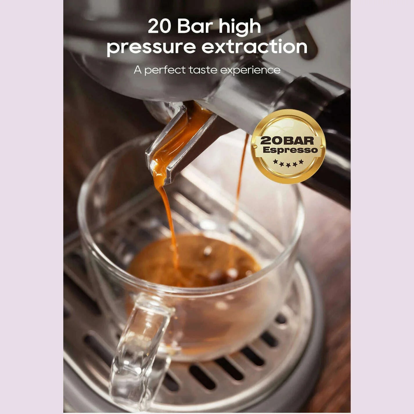 HiBREW 20Bar Semi Automatic Espresso Coffee Machine Temperature Adjustable Cold/Hot Super Slim Coffee Maker Cappuccino H10B