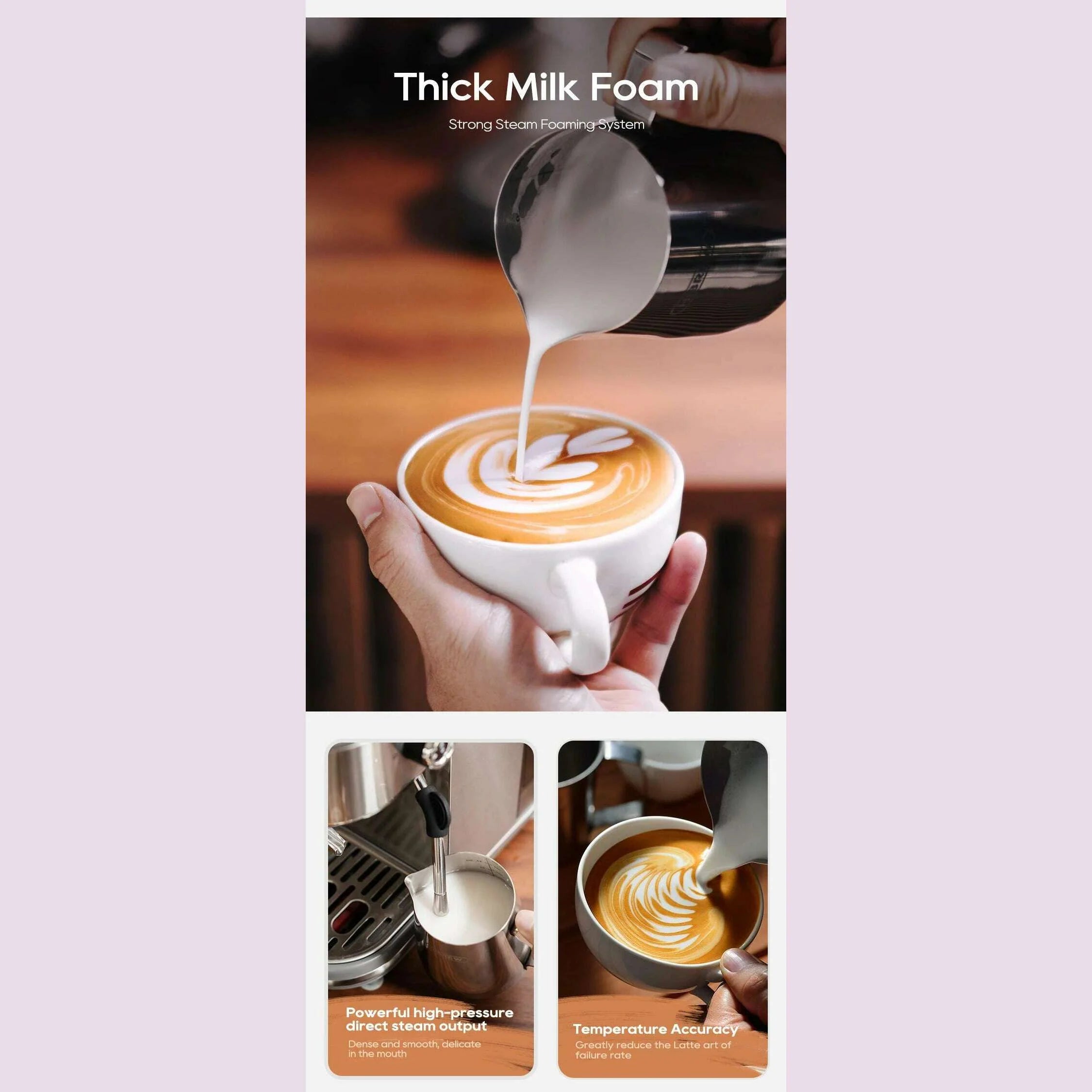 HiBREW 20Bar Semi Automatic Espresso Coffee Machine Temperature Adjustable Cold/Hot Super Slim Coffee Maker Cappuccino H10B