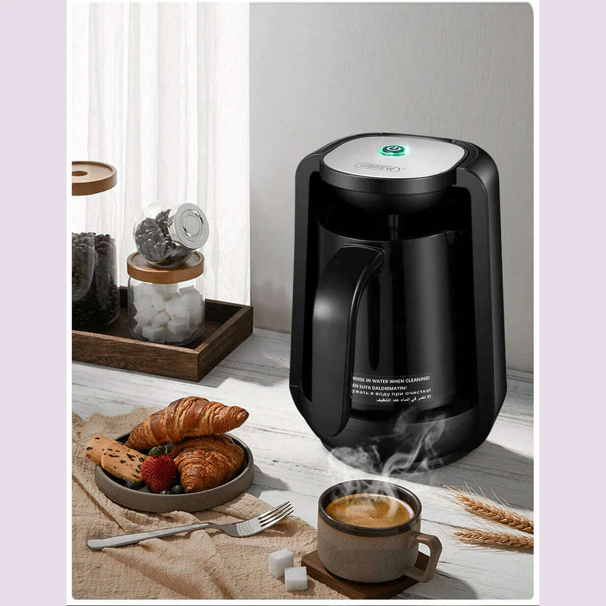 HiBREW Automatic Turkish Coffee Machine Electric Pot AC 220~240V Ground Coffee Maker H9