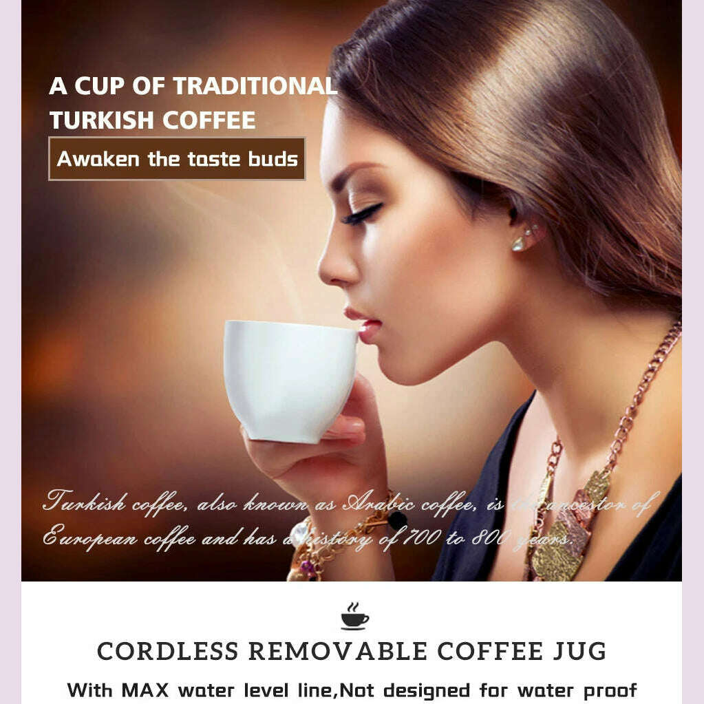 HiBREW Automatic Turkish Coffee Machine Electric Pot AC 220~240V Ground Coffee Maker H9