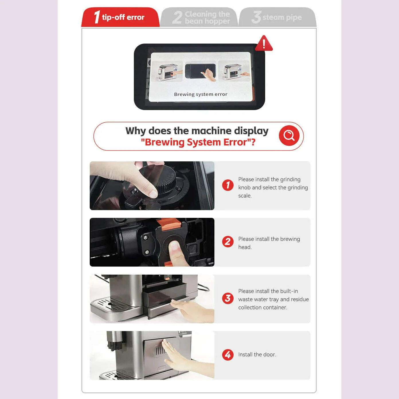 HiBREW Fully Automatic Espresso Machine Cappuccino Milk System 6 Coffee Varieties Intuitive Touch Display With Grinder H16