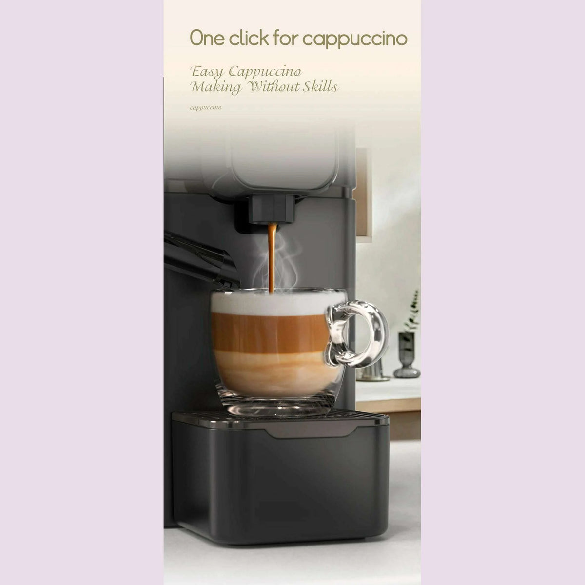 HiBREW Nes Capsule Coffee Machine Automatic Frothed Milk Cappuccino and Latte Espresso Coffee Maker H15