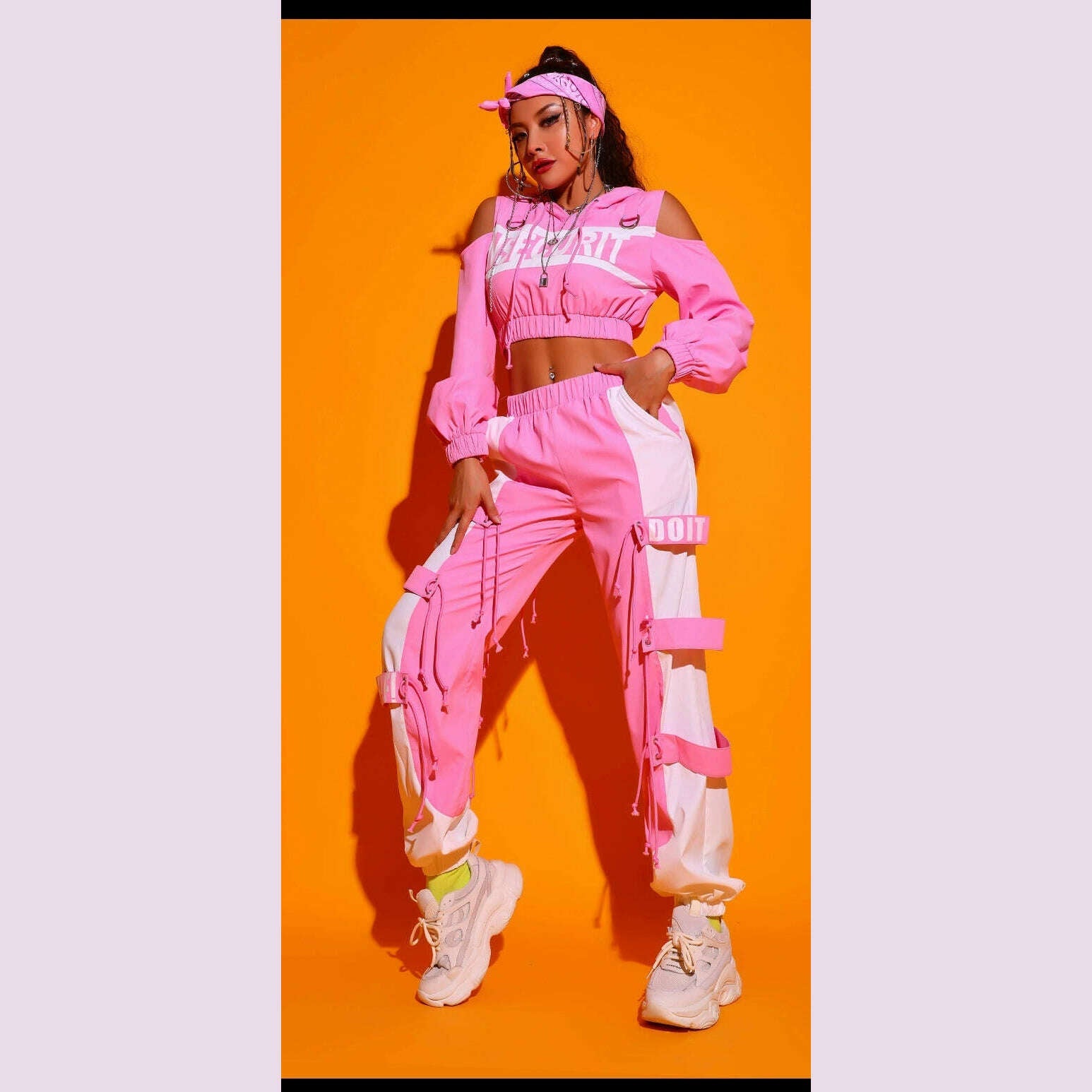 Hip Hop Dance Clothes For Adult Jazz Dance Wear Pink Dancer Outfit Designer Clothes Stage Costume Sexy DJ DS Clothing