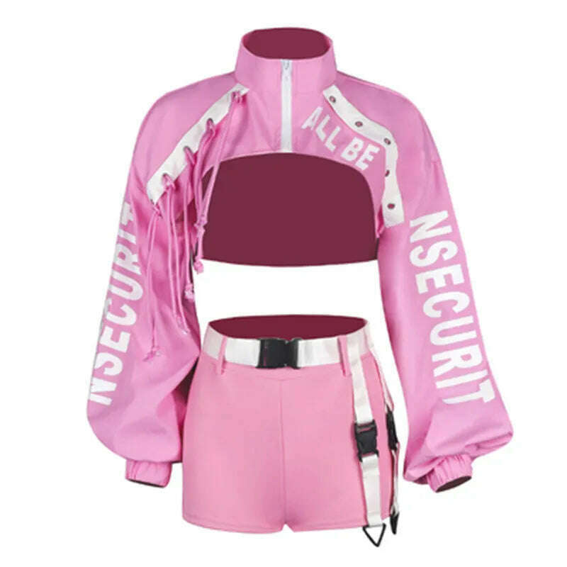 Hip Hop Dance Clothes For Adult Jazz Dance Wear Pink Dancer Outfit Designer Clothes Stage Costume Sexy DJ DS Clothing