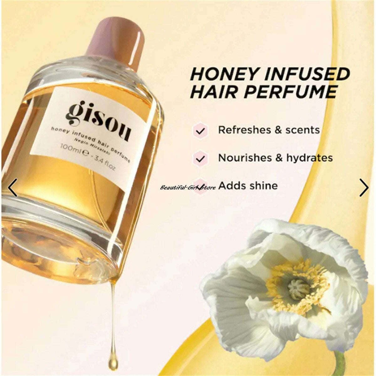 Honey Infused Hair Perfume Pocket Size, A Travel-Friendly With Sweet Notes Of Honey Blended Into Spring Floral (1.7 Fl Oz/50ml)