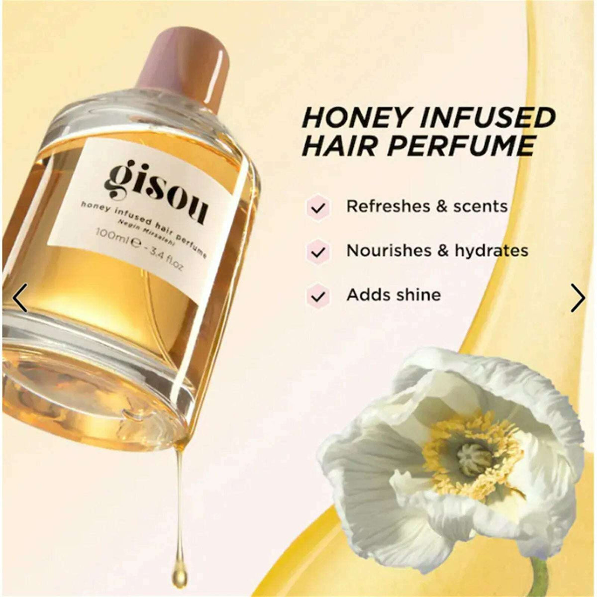 Honey Infused Hair Perfume Portable For Travel-Friendly With Sweet Notes Of Honey Blended Irresistible Refreshing Scent