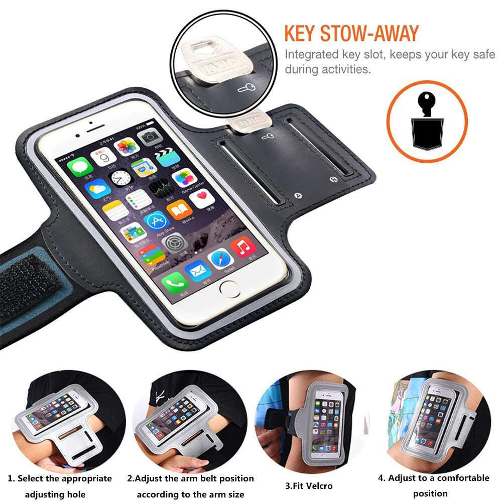 Hot 4-6.5 InchWaterproof Arms Running Bags Men Women Armbands Touch Screen Cell Phone Holder Band Phone Case Sports Accessories
