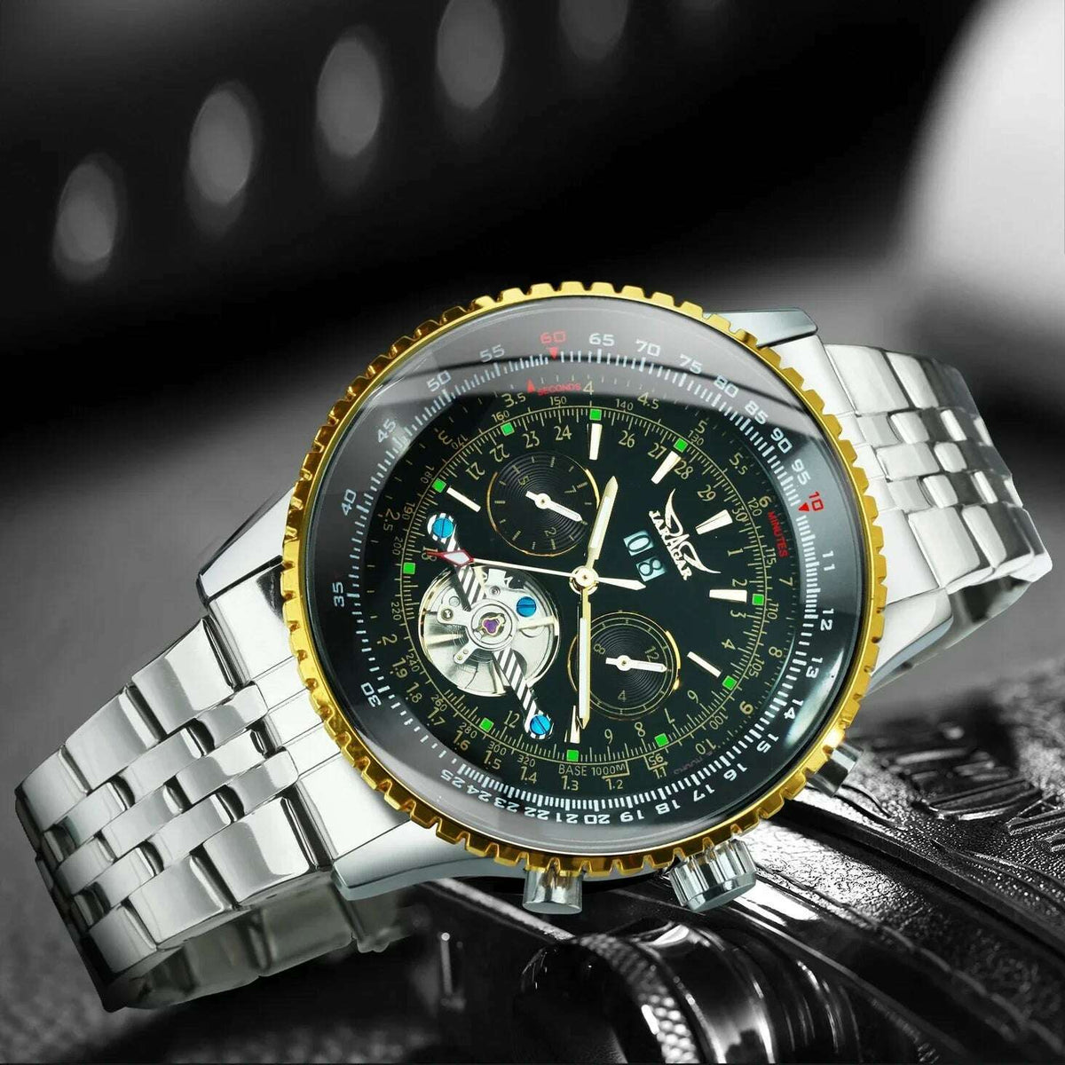 JARAGAR Watch Men Tourbillon Watches Luxury Full Steel Multifunctional Automatic Mechanical Wristwatches Men Reloj Hombre