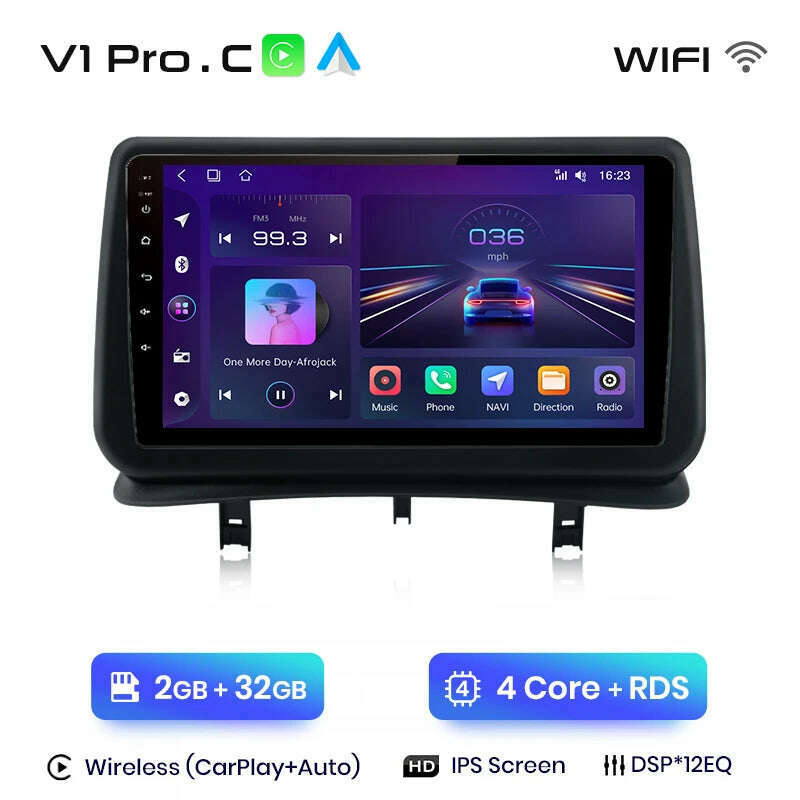 Junsun V1 AI Voice Wireless CarPlay Android Auto Radio for Renault Clio 3 2005-2014 4G Car Multimedia GPS 2din autoradio