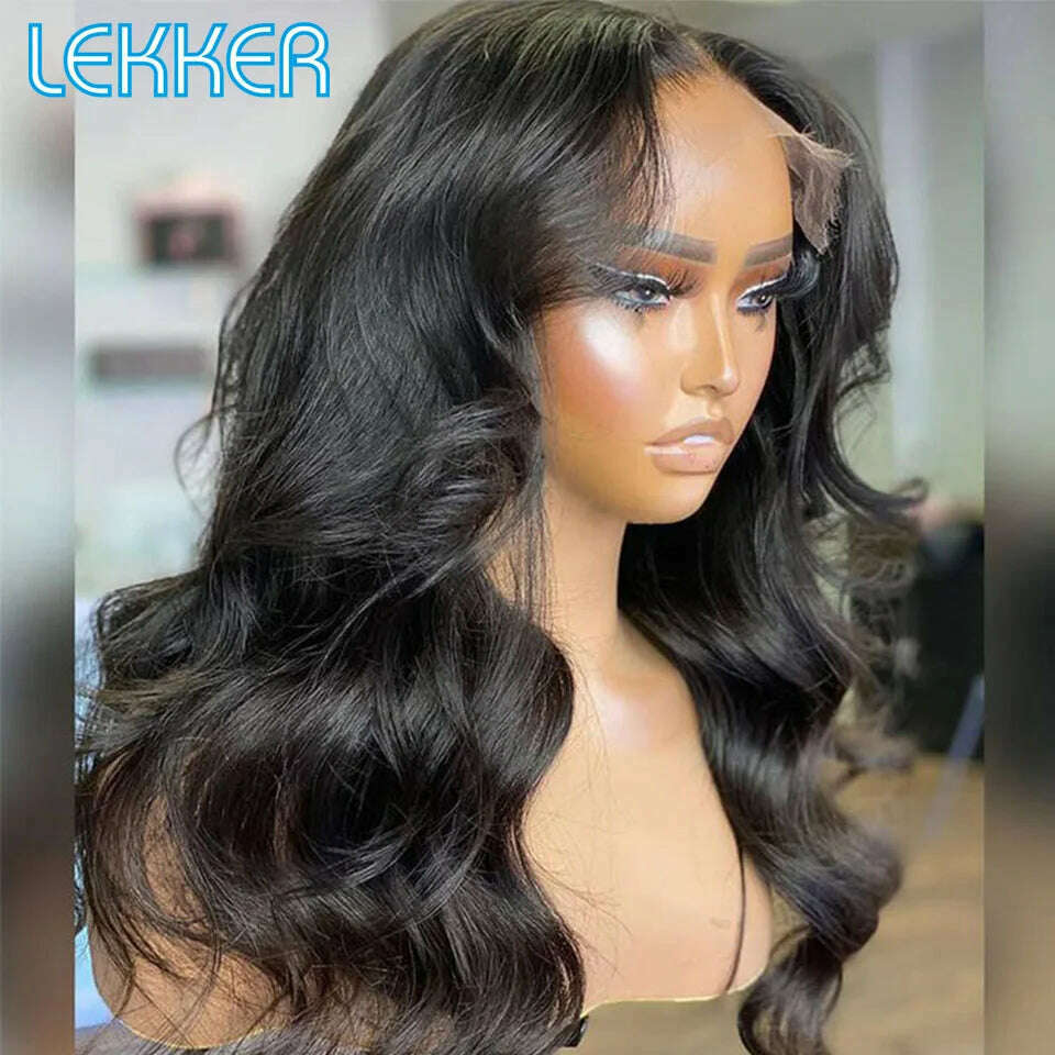 Lekker Body Wave 13x4 Lace Frontal Human Hair Wigs For Women Pre Plucked Glueless Brazilian Remy Hair Wear to Go Long Wavy Wigs