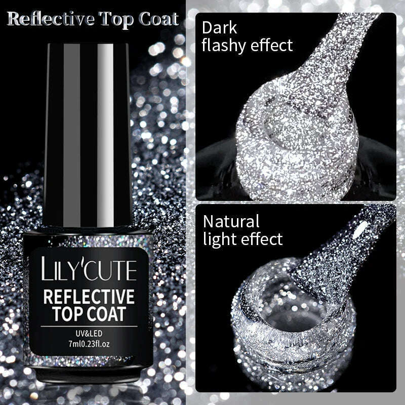 LILYCUTE 7ML Sparkling Glitter Rainbow Cat Magnetic Gel Nail Polish 9D Colorful  Semi Permanent Soak Off Nail Art UV Gel Varnish