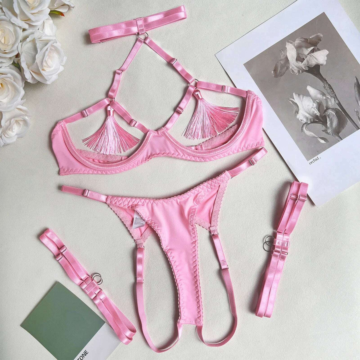 Lingerie Sexy Hollow Exposed Breasts Tassel Temptation Open Underwear Sexy Bodysuit Lingerie Sexy Lingerie Sexs Hot