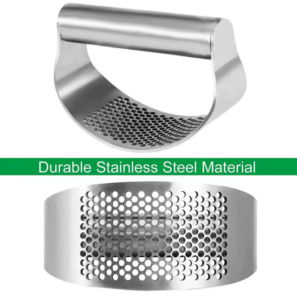 LMETJMA Garlic Press Rocker Stainless Steel Garlic Crusher Garlic Mincer Presses Ginger Press Squeezer Kitchen Gadgets KC0322