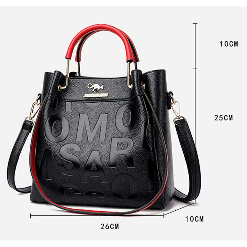 Luxury Handbags Designer Letter Pu Leather Women Shoulder Bags High Capacity Ladies Crossbody Bag Fashion Casual Female Tote Bag