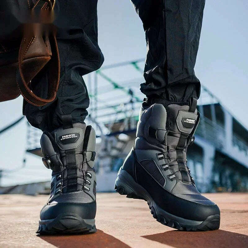Men Boots 2024 Winter New Waterproof Non-slip Thicken Plush Cotton Shoes For Male -40℃ Warm Snow Boots Men Botas Para Hombres