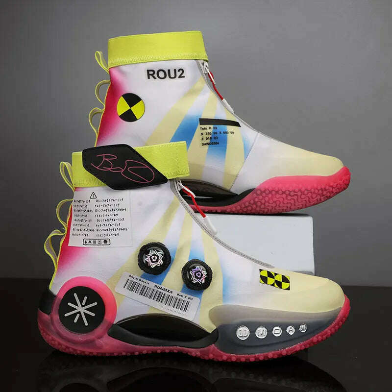 Men's Basketball Shoes Breathable Cushioning Non-Slip Wearable Runing Shoes Gym Training Athletic Basketball Sneakers for Women