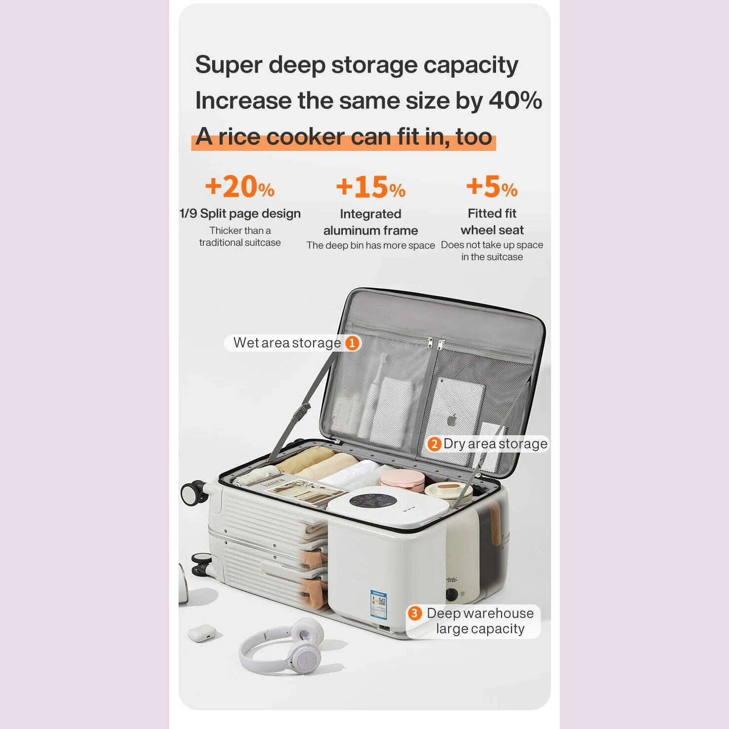 Mixi New Aluminum Frame Suitcase Carry On Rolling Luggage with USB Port Boarding Cabin Cup and Phone Holder 20 24 Inch