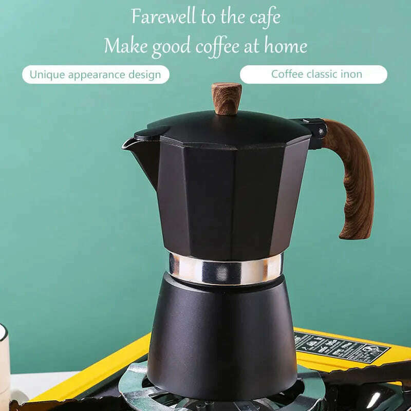 Moka Pot Italian Coffee Machine Espresso Aluminum Geyser Coffee Maker Kettle Latte Stove Classic Coffee Barista Tools 150/300ml