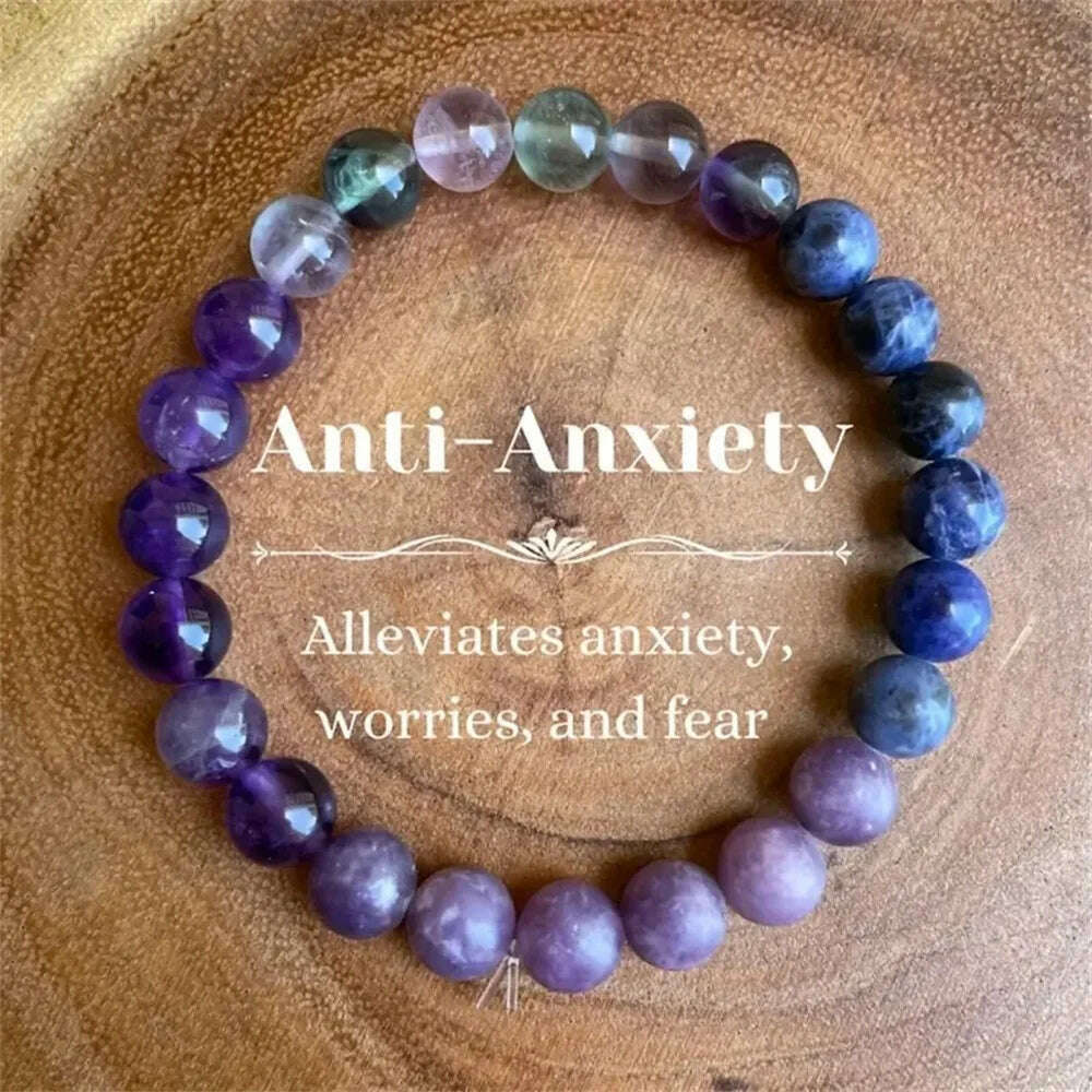 Natural Amethyst Body-purify Slimming Bracelet Stone Energy Yoga Bracelets for Women Weight Loss Bracelet Fatigue Relief Healing
