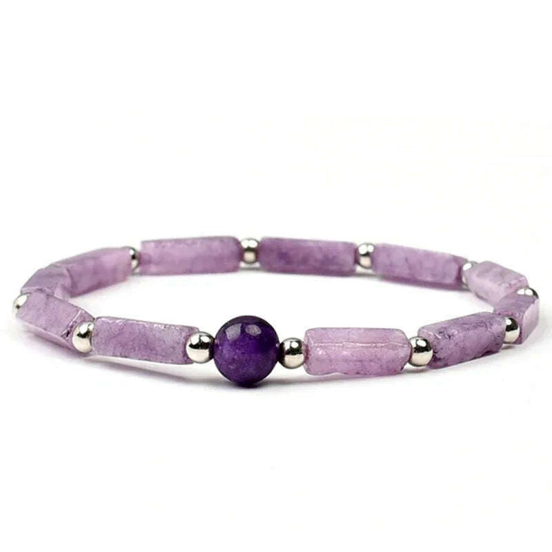 Natural Amethyst Body-purify Slimming Bracelet Stone Energy Yoga Bracelets for Women Weight Loss Bracelet Fatigue Relief Healing