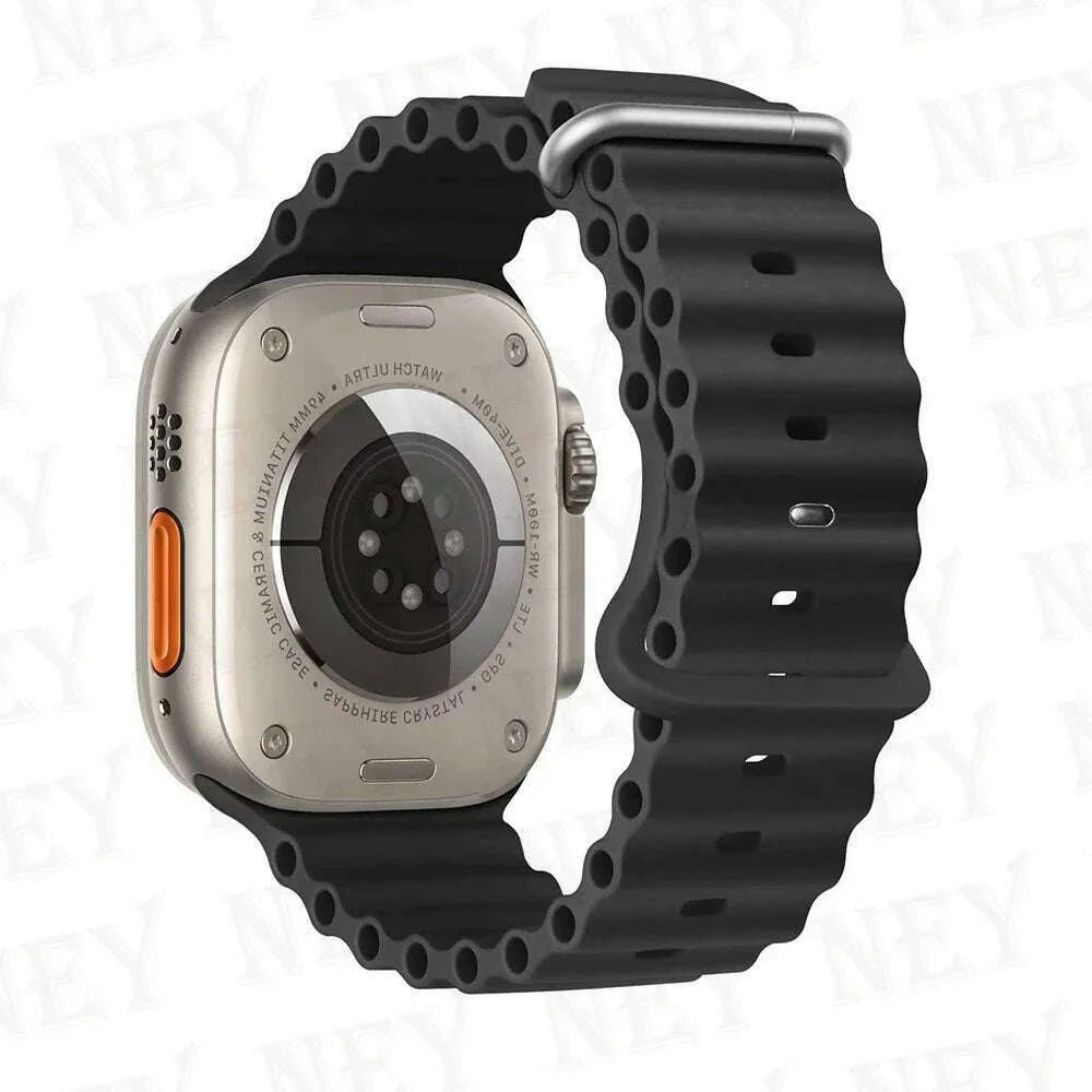 Ocean strap for Apple Watch Band 44mm Ultra 2 49mm 45mm 42mm 38/40/41mm silicone bracelet correa iwatch series 9 8 7 se 6 5 4 3