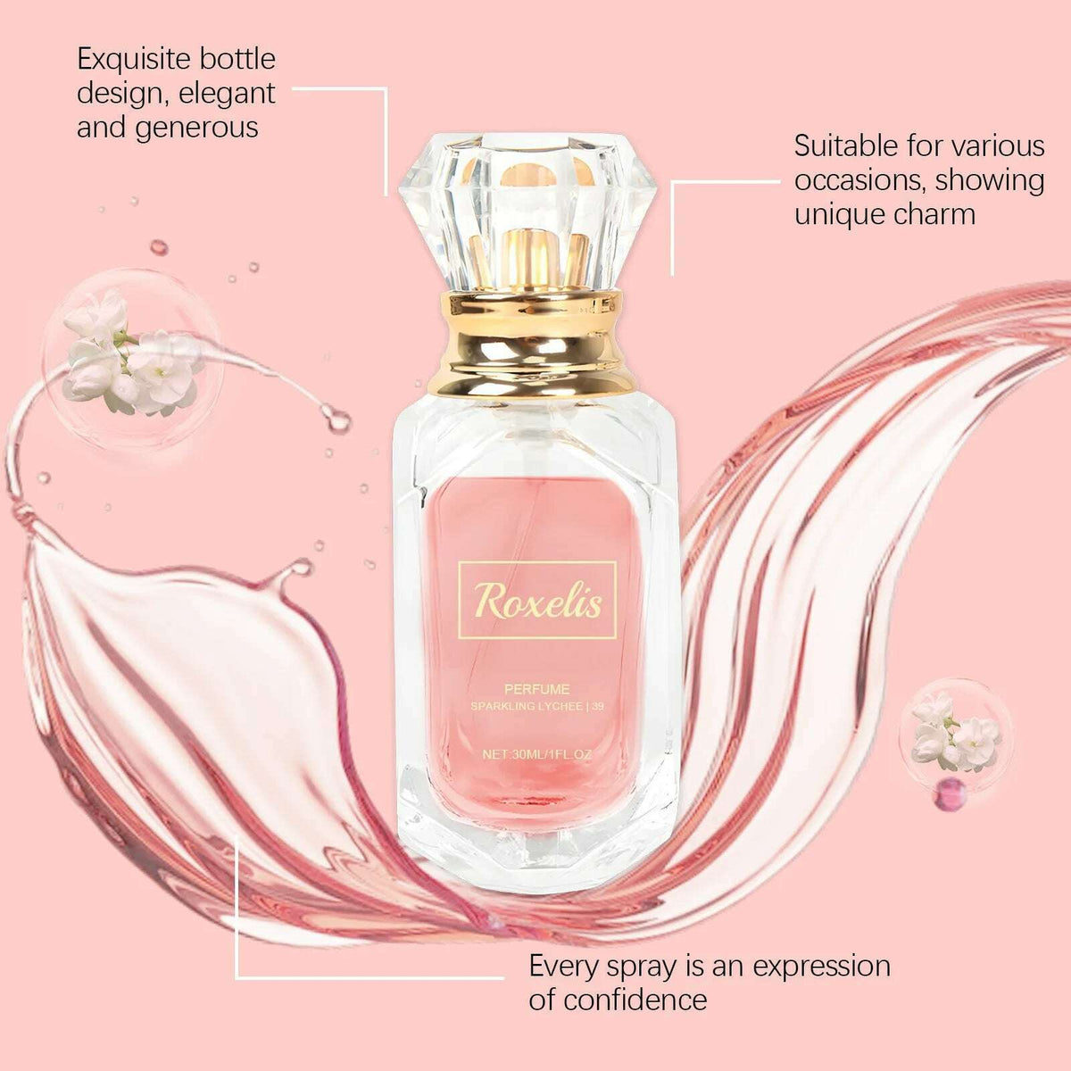 Ouhoe 30ml Lychee Floral Scent Perfume Spray Charming Flirting Dating Light Fragrance Attract Floral Scent Pheromone Perfume
