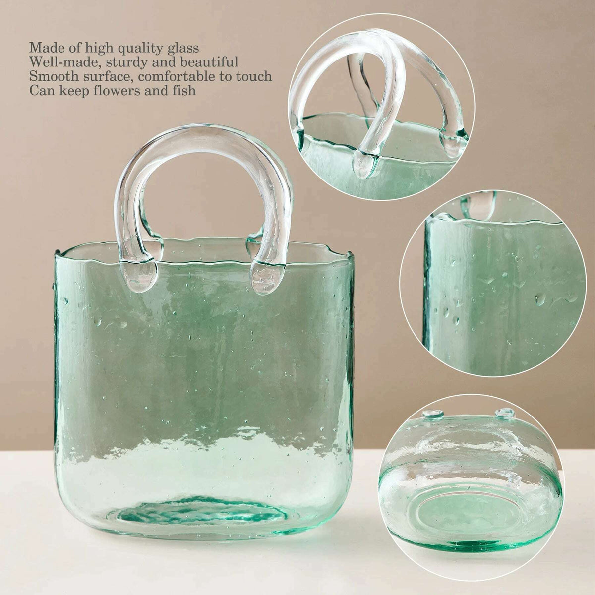 Portable Glass Flower Vase Creative Fish Tank for Goldfish Beautiful Home Desktop Decoration Practical Vase LivingRoom Decor