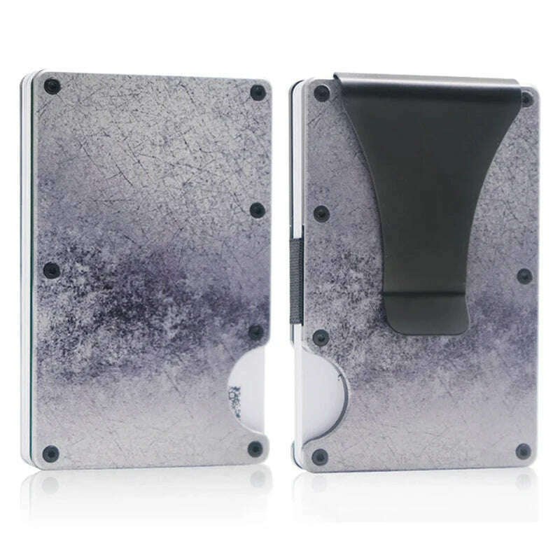 RFID Clip Metal Wallet Blocking Aluminum Minimalist Credit Card Holder Money Wallets 2024 All Color Slim Business Bank Id Case