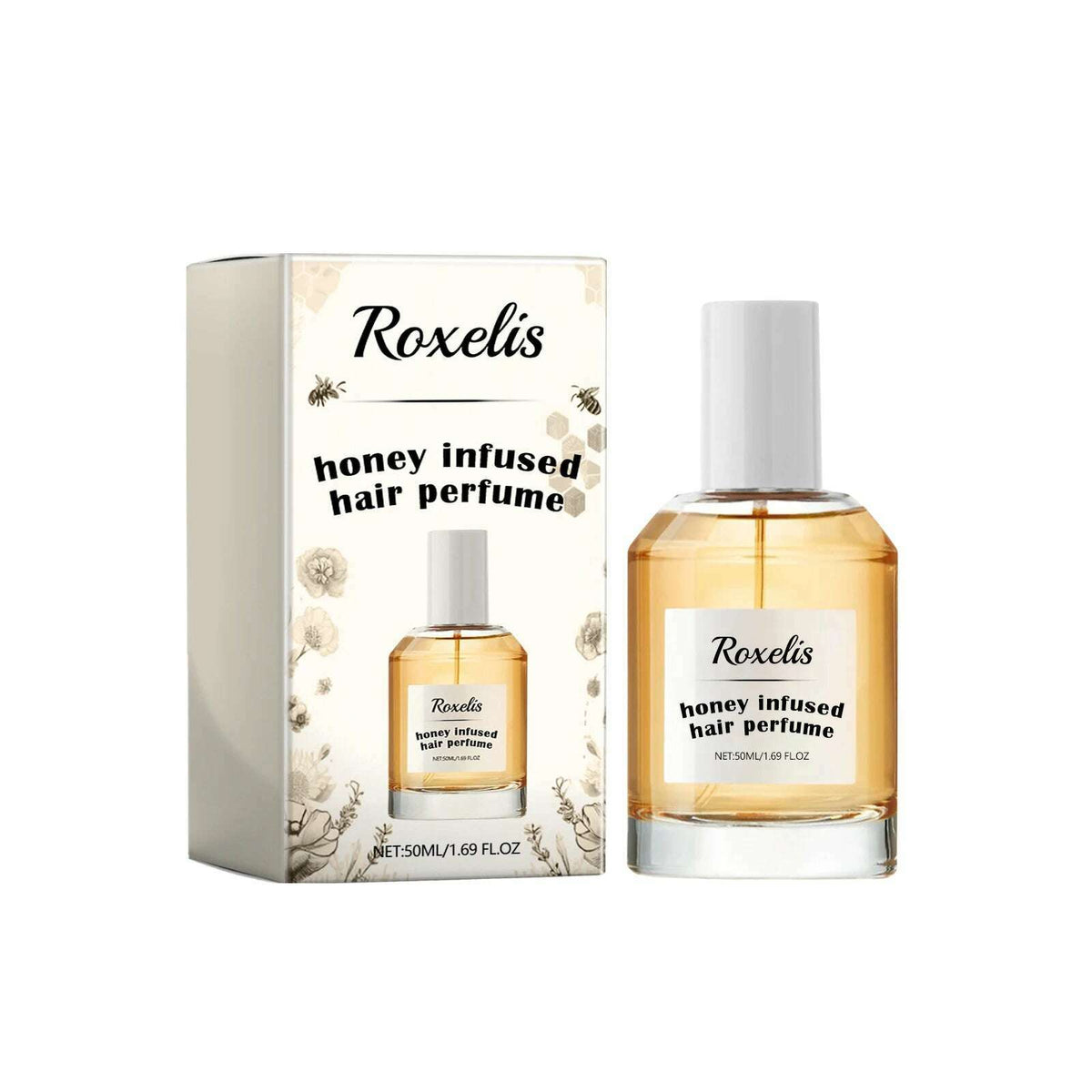 Roxelis Honey Hair Care Perfume Hair Care Fragrance Nourish and Repair Dry and Coarse Hair Moisturizing Perfume 1.69 oz