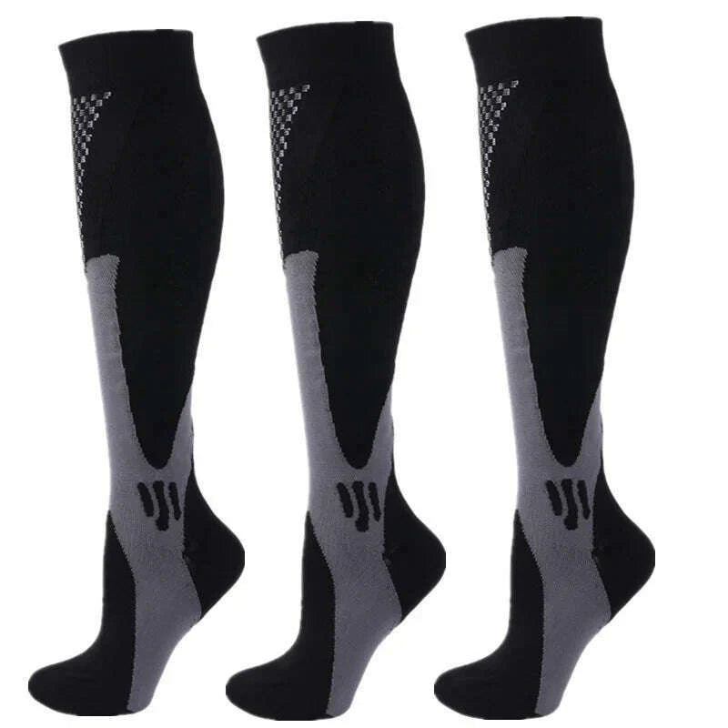 S-XXL 3 Pairs Pack/Socks Compression Socks 30 Mmhg Fit For Medical Edema Diabetes Varicose Veins Running Sports Socks Size XXL