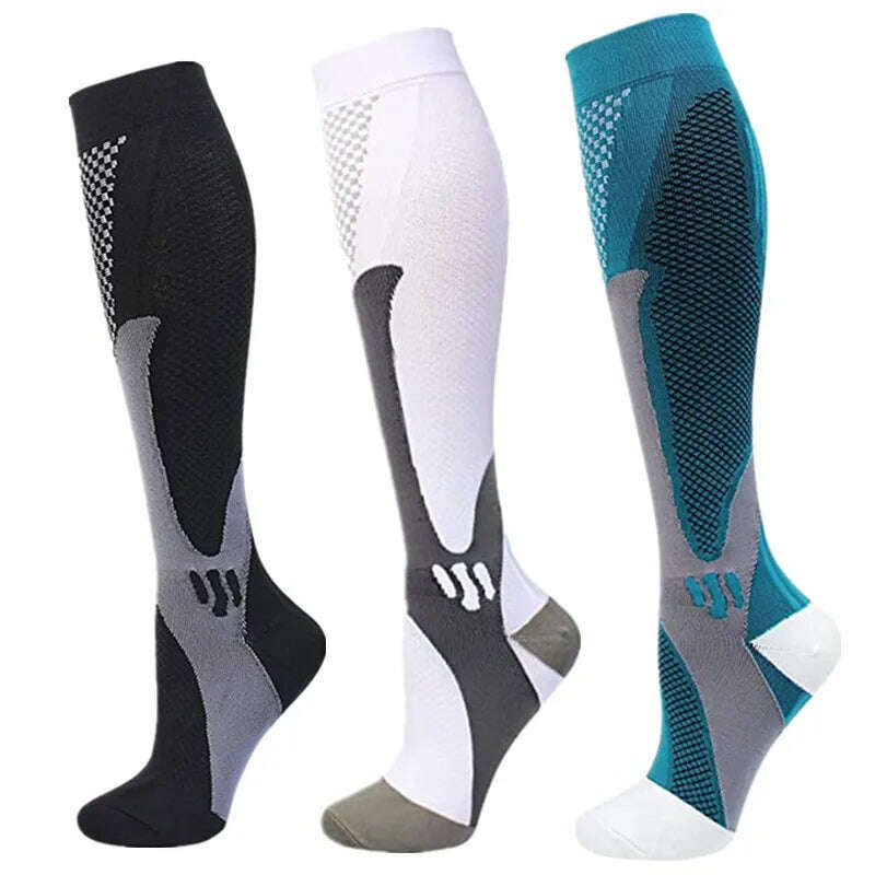 S-XXL 3 Pairs Pack/Socks Compression Socks 30 Mmhg Fit For Medical Edema Diabetes Varicose Veins Running Sports Socks Size XXL