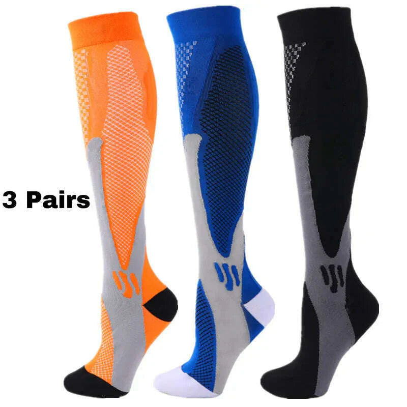 S-XXL 3 Pairs Pack/Socks Compression Socks 30 Mmhg Fit For Medical Edema Diabetes Varicose Veins Running Sports Socks Size XXL