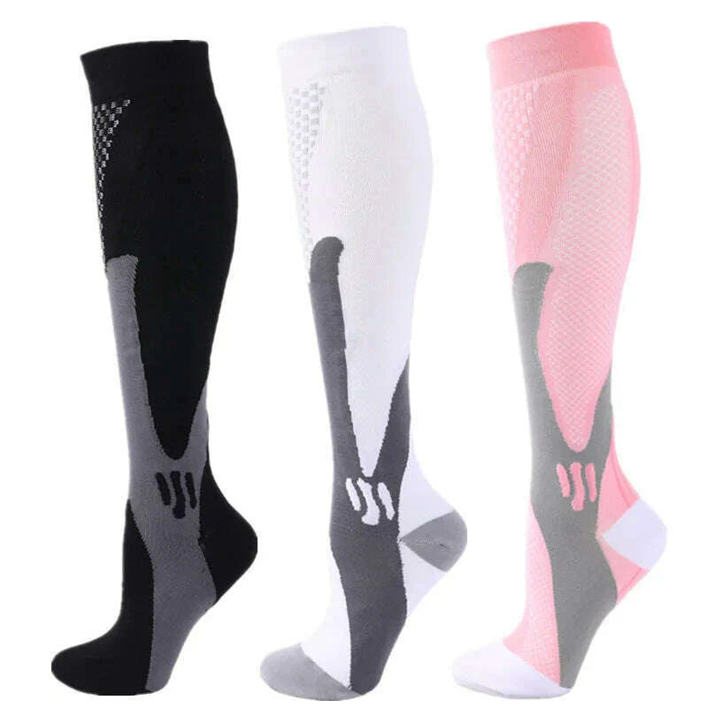 S-XXL 3 Pairs Pack/Socks Compression Socks 30 Mmhg Fit For Medical Edema Diabetes Varicose Veins Running Sports Socks Size XXL