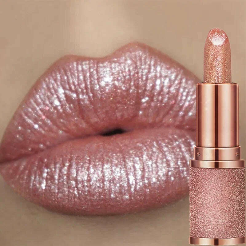 Temperature Color Changing Glitter Lipstick Waterproof Long Lasting Lipgloss Stick