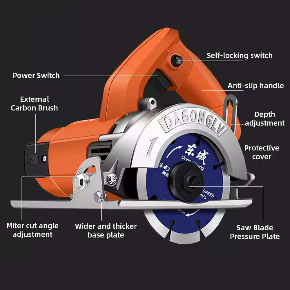 Tile Cutting Machine Household Multifunctional Electric Saw Portable Grooving Machine Power Tools for Tile Metal Stone
