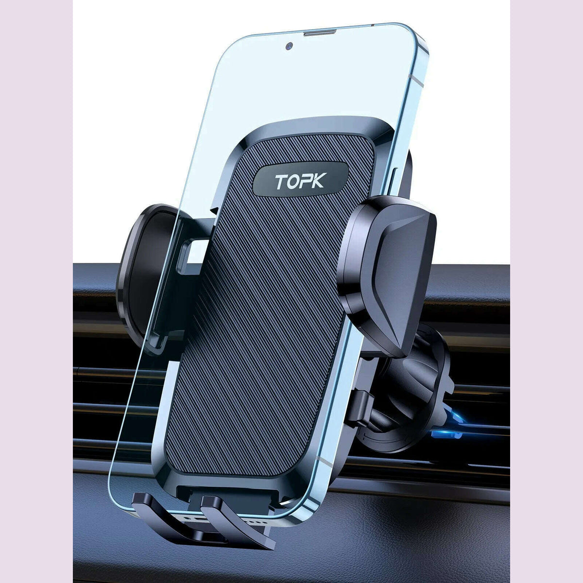 TOPK D36 Car Phone Holder Adjustable Car Phone Mount Cradle Super Stable for Dashboard/Windscreen/Air Vent for Mobile Phones