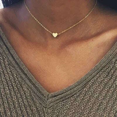 Vintage Pearl Choker Necklaces for Women Fashion Double layer Chain Small Love Heart Pendant Necklace Jewelry Gift Wholesale