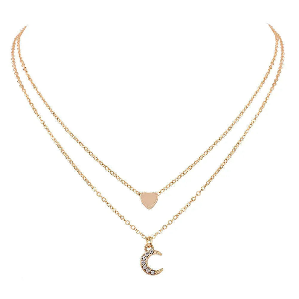 Vintage Tiny Heart Necklace for Women SHORT Chain Heart Pendant Necklace Gift Ethnic Bohemian Choker Necklace Jewelry wholesale
