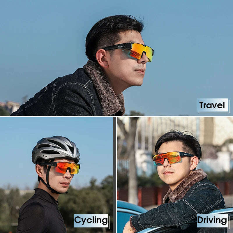 WEST BIKING Photochromic Cycling Glasses Fit Over Myopic Sunglasses UV 400 Polarized Glasses Driving Fishing Eyewear Goggles