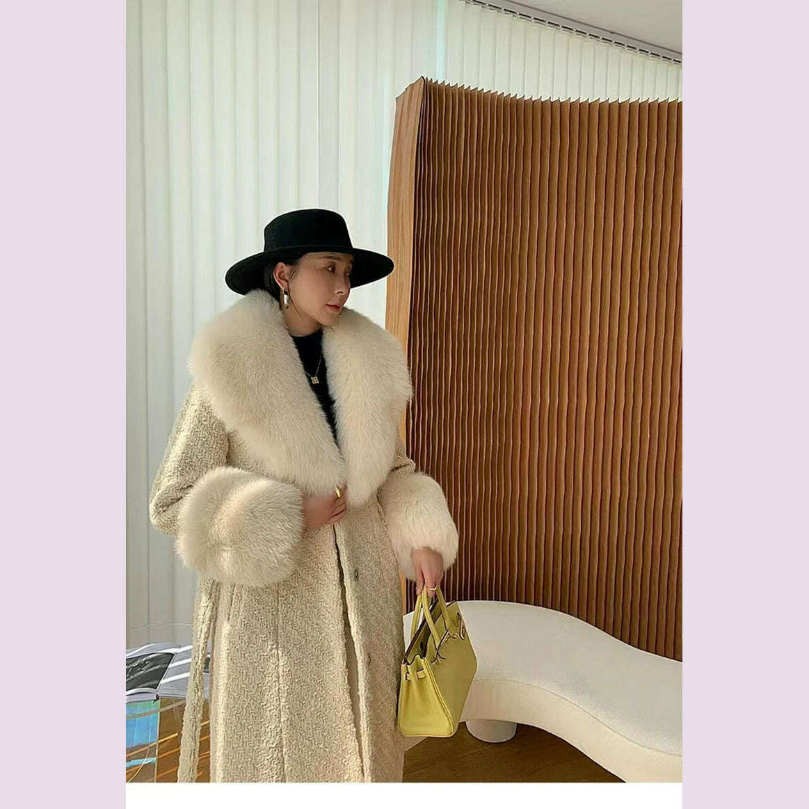 Winter Faux Fur Collar Cuffs Set Women Fluffy Large Shawl Coat Accessories Warm Fashion Fake Fox Fur Scarf Furry Scarves Female
