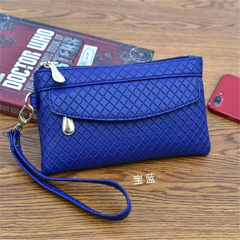 Women Wallet Clutch Plaid Zipper Organizer Purse Long Key Coin Bag Casual Female Wallet Ladies Leather Money Bag